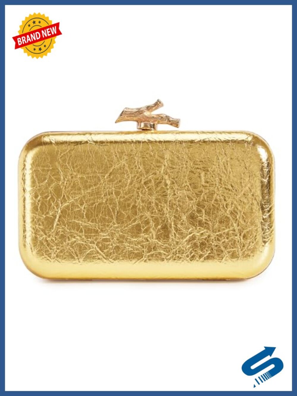 Woven Clutch Purse PU Faux Leather Evening Shoulder Box Bag with Chain